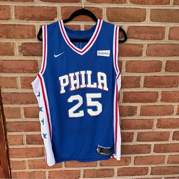 Red white and blue Philadelphia 76ers NBA Jersey. Ben Simmons. Nike - Picture 1 of 11